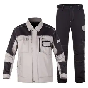 Custom Polycotton Men's Multi-pockets Cargo Work Pants Trousers With Reflective Stripes Working Uniform Suits Overalls Workwear