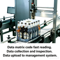 Ligne de traçabilité des palettes de canettes de bière avec lecture de codes Data Matrix, collecte et inspection des données, et marquage numérique
