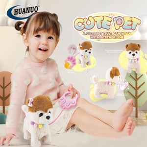 Enfants drôle peluche peluche jouet ligne contrôle électrique marche aboiements chiens en peluche - Product Image 1