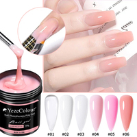 Gel de construction YEZE couleur argent étoile 100g, gelée rose clair, base aqueuse, non toxique, écologique, durcissement LED/UV, gel d'extension d'ongles