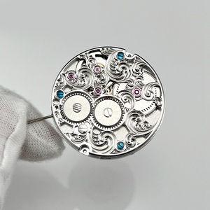 Mouvement de montre mécanique automatique à remontage manuel avec tourbillon central, gravure de motif de cadran brossé effet rayon de soleil, personnalisable OEM - Product Image 2
