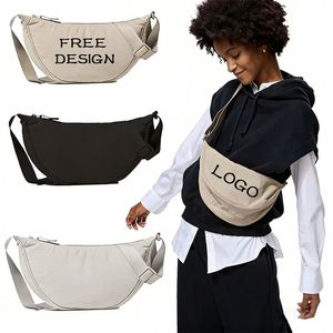 Sac à bandoulière personnalisé avec logo, sac à main en nylon en forme de croissant, sac à bandoulière tendance pour femmes, sac de voyage avec sangle réglable - Product Image 1