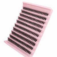 Cils en grappe 40D très populaires, 10 rangées, à segmenter soi-même, thermocollés, aspect naturel, en cheveux synthétiques, effet 3D, faux cils noirs