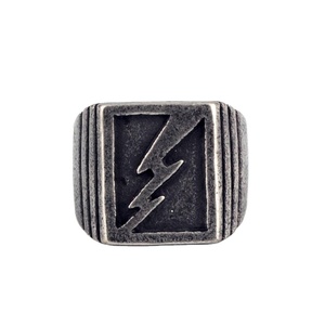 Craft Wolf <strong>Wholesale</strong> Fashion Jewelry Trend Vintage Sliver Gold Black 316L Stainless Steel <strong>Lightning</strong> Biker Ring for Men Women - Product Image 1