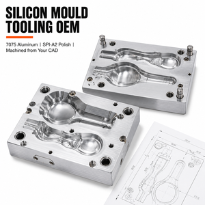 แม่พิมพ์ซิลิโคนอะลูมิเนียมแบบกำหนดเองที่ผลิตด้วยเครื่อง CNC และชิ้นส่วนแทรก OEM แบบพิมพ์ตามแบบ - Product Image 1