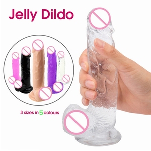 <span class=keywords><strong>Jelly</strong></span> TPE Silikon Wasserdichter riesiger Dildo mit Saugnapf für Anal-und Klitoris stimulator-Realistisches weibliches Mastur bator Sexspielzeug - Product Image 1
