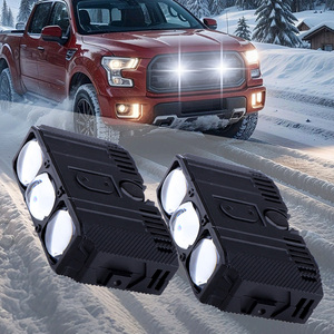 Faros Delanteros LED para Motocicleta, 3 Ojos, Luces de Conducción Bi-LED, Lámpara Auxiliar de Tres Lentes, Focos para Automóvil, Luces de Rejilla - Product Image 3