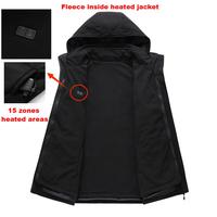 Thermal Warm 15 Zonen USB-Batterie Winter Fleece Mantel Soft Shell beheizte Jacke Herren