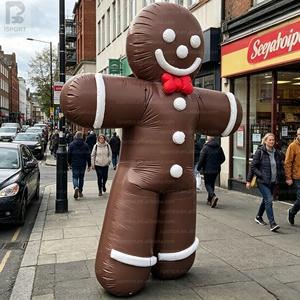 Décoration de Noël gonflable géante personnalisée en forme de bonhomme en pain d'épices brun avec LED réutilisable pour événement communautaire/Fêtes/Nouvel An - Product Image 3