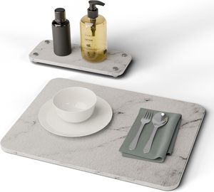 Tapete <span class=keywords><strong>de</strong></span> Secado Rápido para Platos FIGOO, para Encimera <span class=keywords><strong>de</strong></span> Cocina, Antideslizante, Ecológico, Bandeja <span class=keywords><strong>de</strong></span> Secado <span class=keywords><strong>de</strong></span> Piedra para Platos y Tazas - Product Image 1