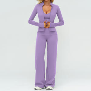 Conjunto Deportivo de 2/3 Piezas de Alta Calidad para Mujer, Sensación Desnuda, Chaqueta con Cierre Plegable, Conjunto de Yoga, Ropa Deportiva para Mujer, Conjuntos de Fitness para Gimnasio - Product Image 6