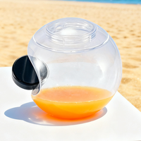 Tasse en plastique transparente réutilisable créative de dessin animé d'été avec paille pour une utilisation de jus de smoothie