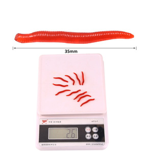 3.5Cm 0.25G 100 cái/túi Sống Động Như Thật Mùi Cá Màu Đỏ Mềm Lures Mô Phỏng Giun Đất Đỏ Sâu Cá Nhân Tạo Lures - Product Image 4