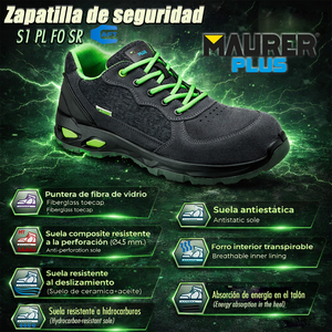 Scarpe Antinfortunistiche Maurer S1 Arlaz, Antiscivolo con Suola Composita e Resistenza agli Idrocarburi Taglia 44. - Product Image 6