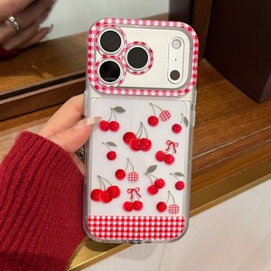 Nouvelle <span class=keywords><strong>Coque</strong></span> de Téléphone Transparente Rouge à Carreaux Cerise pour <span class=keywords><strong>iPhone</strong></span> 17 16 15 Pro Max avec <span class=keywords><strong>Induction</strong></span> Vocale et Flash d'Appel Entrant - Product Image 2