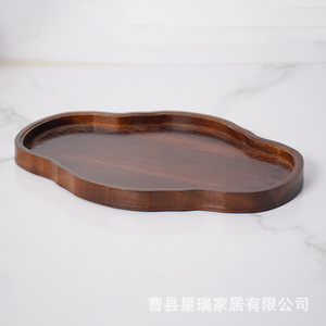 Japanese Style Walnut Wood Octagonal <b>Tray</b> Set <b>Small</b> Serving <b>Tray</b> For Dessert Snack Platter - Product Image 5