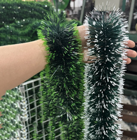 Pita Penataan Rambut kepingan salju dekorasi Natal pinggiran hijau putih hijau gelap terenkripsi 2 meter