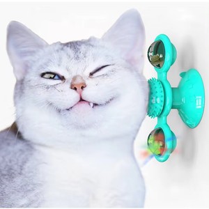 Đa Chức Năng <span class=keywords><strong>Catnip</strong></span> Tương Tác Mèo Đồ Chơi Quay Cối Xay Gió Bàn Xoay Mèo Đồ Chơi Với Cốc Hút - Product Image 3