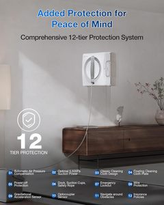 Robot Aspirador Limpiador Ventanas Ecovacs Avanzado Protección Segura Aspiración Potente Modos Múltiples Presión <span class=keywords><strong>Agua</strong></span> para Vidri - Product Image 4