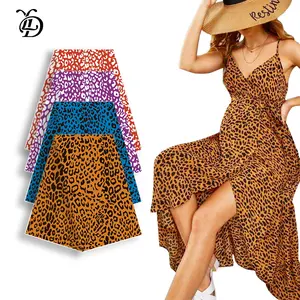 Rayon Hawaiian Leopard print spots Estilo Poliéster Impresso 100% poliéster tecido para vestido