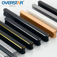 Tiradores de aluminio personalizados de fábrica, negro mate y dorado, tiradores ocultos para gabinetes de cocina, herrajes para armarios al por mayor