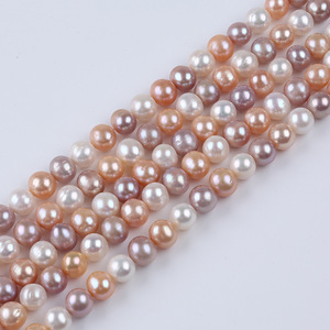 Zhuji 10-11mm Natural Freshwater <b>Pearl</b> Powder Mixed Color White & Purple Punch Head <b>Loose</b> <b>Pearls</b> for DIY Wholesale - Product Image 3
