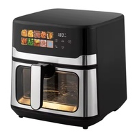 Friteuse à air électrique sans huile pour repas sains à la maison, 8L, avec fenêtre de visualisation large en verre, 1700W, écran tactile couleur, arrêt automatique