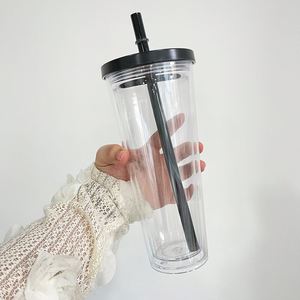 24Oz Acrylic Pre Drilled Snow Globe Boba <b>Cup</b> Kids Gifts Leak Proof Snowglobe Tumbler <b>With</b> <b>Lid</b> Plug - Product Image 3