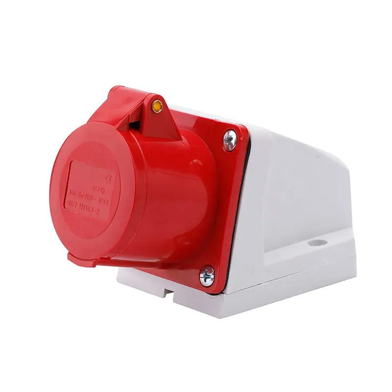 Rode En Witte Behuizing Combinatie Plug 16a-32a Populaire Ip44 Waterdichte 4Pins 415V Industriële Aansluiting Met Deksel