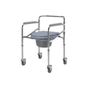 Silla de Inodoro Plegable Portátil para Personas Mayores y Discapacitadas, Uso en Interiores, Silla de Hospital Ajustable con Cojín de Asiento MK696 - Product Image 4