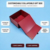 Boîte cadeau pliable personnalisable avec finition laminée brillante, boîte rigide à fermeture magnétique pliable pour emballage de luxe