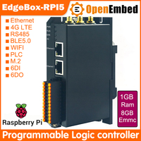 2026 PLC, Raspberry Pi CM5 Edgebox-RPI Contrôleur Logique Programmable, Programmation PLC 2 RJ45 Linux Passerelle d'Automatisation Industrielle