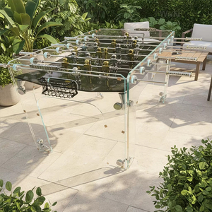 Table de football de luxe haut de gamme en verre pour intérieur, table de <span class=keywords><strong>baby</strong></span>-<span class=keywords><strong>foot</strong></span> en bois massif avec plateau en verre trempé cristallin - Product Image 2