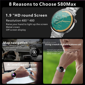 Reloj Inteligente OEM S80 <span class=keywords><strong>MAX</strong></span> con NFC, Brújula, Navegación GPS, Calendario, Pantalla Curva de 1.9 Pulgadas, Pantalla Grande, Batería de Larga Duración para Hombre - Product Image 4