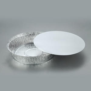 Casseroles en aluminium réutilisables de 9 pouces Récipients plats pour pizza et <span class=keywords><strong>tarte</strong></span> sans <span class=keywords><strong>couvercle</strong></span> pour les plats à emporter et le stockage des aliments - Product Image 5