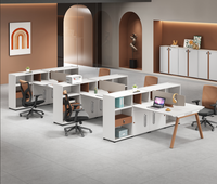Station de travail exécutive moderne pour 2 personnes, ventilateur de refroidissement E1, support CPU, verrouillage par mot de passe, bord en PVC biseauté, pied en acier de 1,5 mm réglable