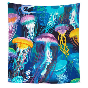 <span class=keywords><strong>Tapisserie</strong></span> <span class=keywords><strong>Murale</strong></span> Méduse Psychedélique, Forêt Océanique, Monde Sous-Marin Néon Coloré, en Polyester, Personnalisable - Product Image 5