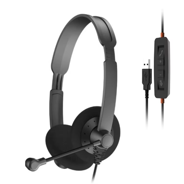 USB 3.5mm Wired Headset with Noise Cancelling Mic Business Office Headphones for PC Laptop Call Center Meeting Zoom Skype Clear