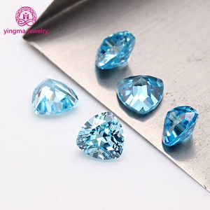 Harga grosir batu zirkon buatan batu Cz biru Aqua khusus 4*4mm sampai 10*10mm triliun potongan longgar zirkonia kubik sintetis - Product Image 1