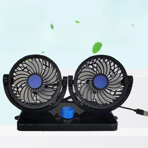 Ventilador de salpicadero para camión de alta calidad con adaptador USB compatible con turbina de refrigeración de aire de doble cabezal, ventilador portátil para coche. - Product Image 4