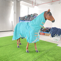 Couverture d'hiver imperméable et résistante aux déchirures pour cheval, avec cache-cou, de couleur verte, fabriquée par le fabricant d'origine, en gros.