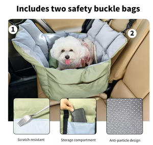 Asiento de <span class=keywords><strong>Coche</strong></span> Portátil <span class=keywords><strong>para</strong></span> <span class=keywords><strong>Perros</strong></span>, Cama Elevadora <span class=keywords><strong>para</strong></span> Mascotas, Transportín de Viaje con <span class=keywords><strong>Cinturón</strong></span> de Seguridad, Bolsillo de Almacenamiento, Correa <span class=keywords><strong>para</strong></span> el Hombro, <span class=keywords><strong>para</strong></span> Cachorros Pequeños de 22 Libras, Nailon, Apto <span class=keywords><strong>para</strong></span> Avión - Product Image 5
