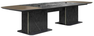 Mesa de Conferencia Rectangular de Madera y Metal Ecológica Contemporánea para 8-10 Personas, Opciones Personalizadas para Oficina en Casa y Reuniones de Oficina - Product Image 4
