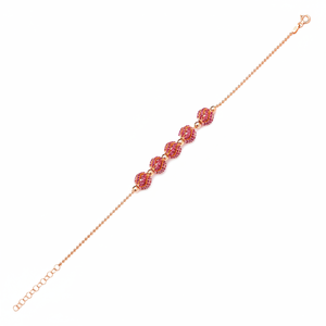<b>Ball</b> Chain Ruby CZ Stone <b>Ball</b> Shape Charm <b>Bracelet</b> Wholesale Turkish Handmade 925 Sterling Silver Fine Jewelry - Product Image 2