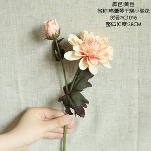 Venta al por mayor decoración artificial ramo de flores 6 cabezas Dalia <span class=keywords><strong>Pinnata</strong></span> boda guirnalda flores artificiales - Product Image 6