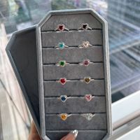 Perhiasan Mewah Trendi SPJ Perak Sterling S925 Cincin Zirkonia Warna-warni 12 Batu Kelahiran untuk Wanita Hadiah Perhiasan
