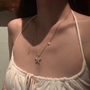 Collier pour femme en argent pur S925, sensation fraîche, bleu clair de lune, bleu de mer, avec diamant précieux, design de niche, pendentif de luxe léger - Product Image 3