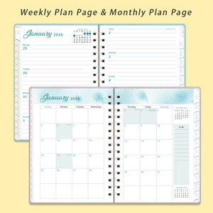 Agenda Settimanale e Mensile Personalizzata A5 con Copertina Rigida e Spirale, Logo Personalizzato in Lamina Dorata, <span class=keywords><strong>Libro</strong></span> degli Appuntamenti Aziendale - Product Image 2