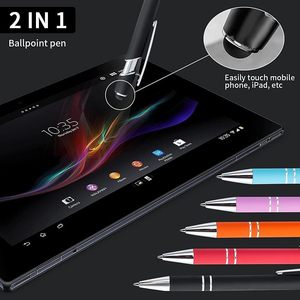 Stylet tactile 2 en 1, stylo à bille en métal aluminium, promotionnel, multicolores, logo personnalisé imprimé, gravure laser pour le bureau - Product Image 4