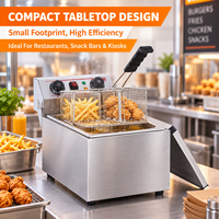 Nouvelle friteuse électrique de comptoir en acier inoxydable 3KW pour snack-bar et restaurant, facile à utiliser